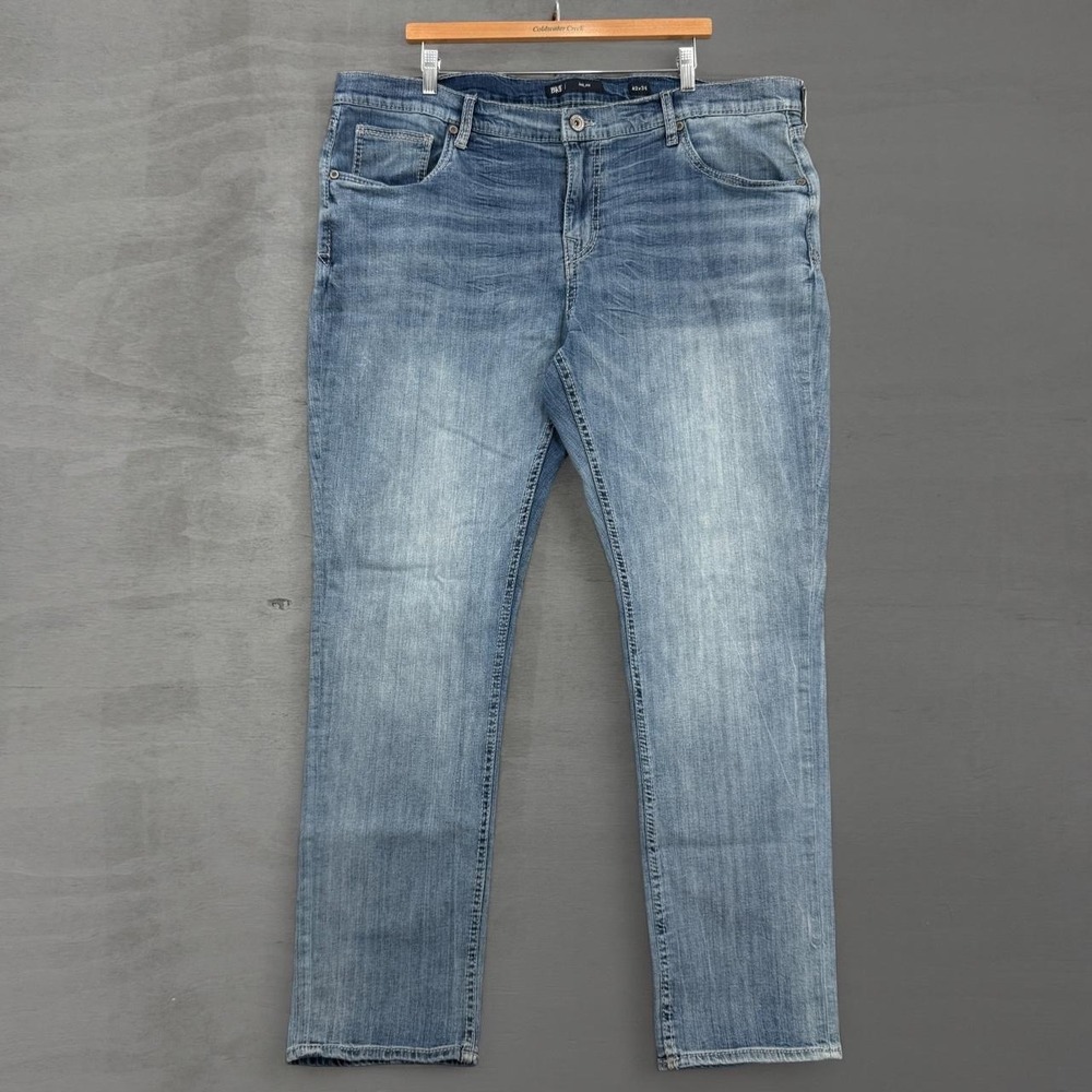BKE Buckle Nolan Slim Fit Jeans Light Wash Denim Straight Leg 42 x 34